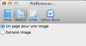 Paramètres de PDF à Image